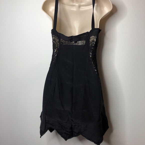 Jill Stuart Collection Black Silk Mini Dress 4 A3 - Picture 5 of 8